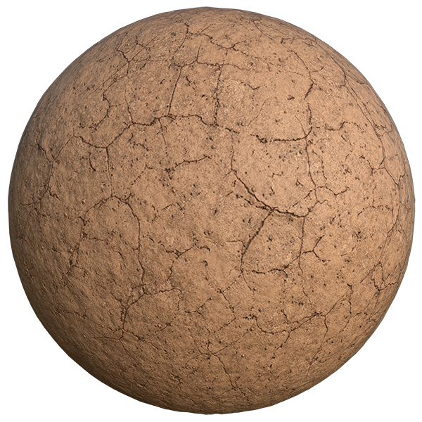 Dry Muddy Ground Texture with Cracks Everywhere (Sphere)