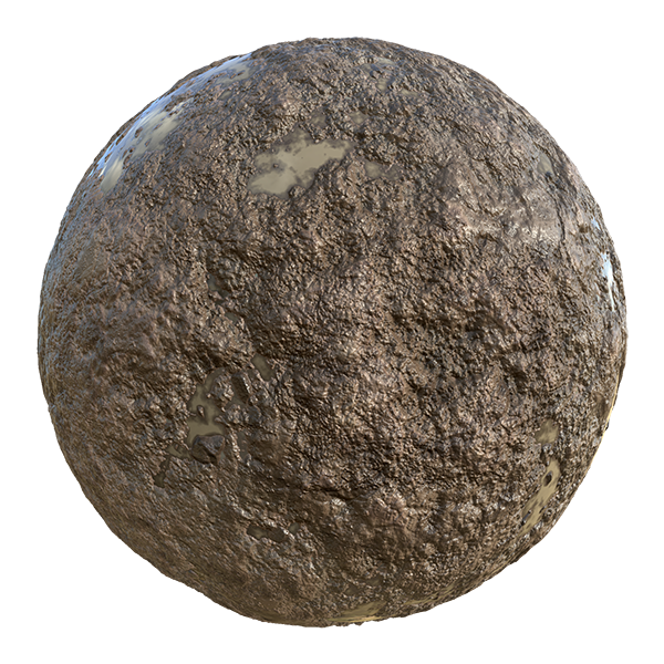 Muddy Ground Texture with Puddles (Sphere)