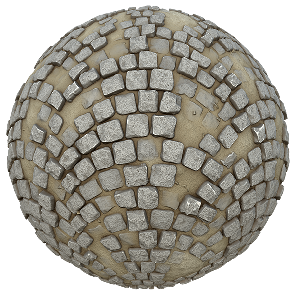 Fan Shape Cobblestone Pavement Texture (Sphere)