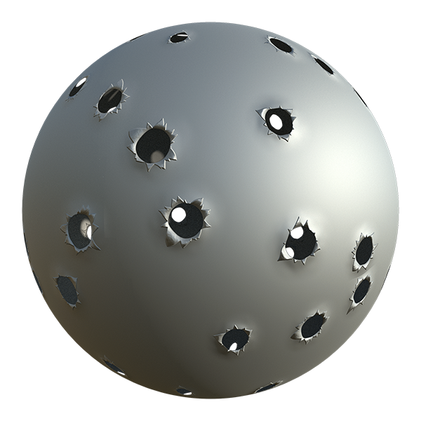 Imperfection and Decal of Bullet Holes (Sphere)