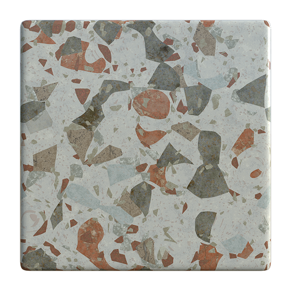 Terrazzo or Marble Texture with Various Colors (Plane)