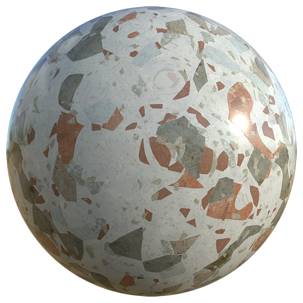 Terrazzo or Marble Texture with Various Colors (Sphere)