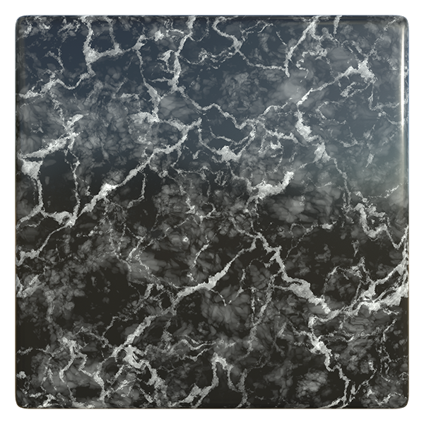 Marble Texture with White Cracks and Black Background (Plane)