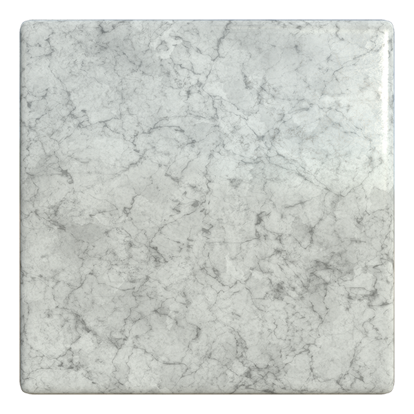 White Marble Texture with Black Cracks (Plane)