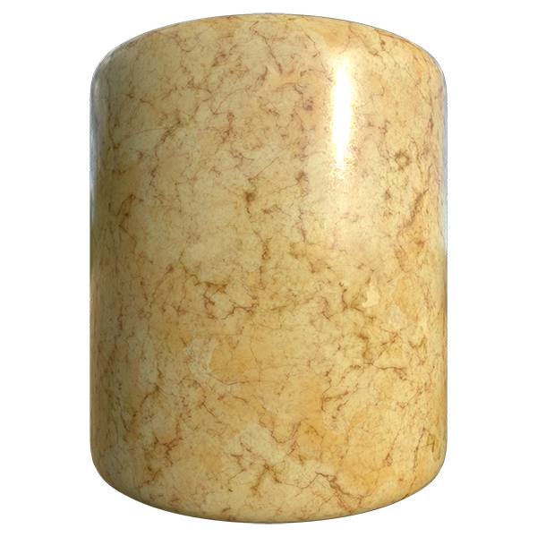 Yellow and Orange Marble Texture (Cylinder)