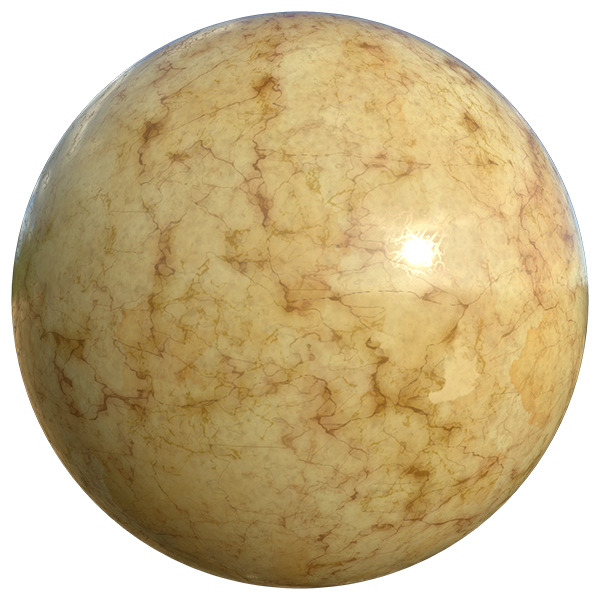 Yellow and Orange Marble Texture (Sphere)