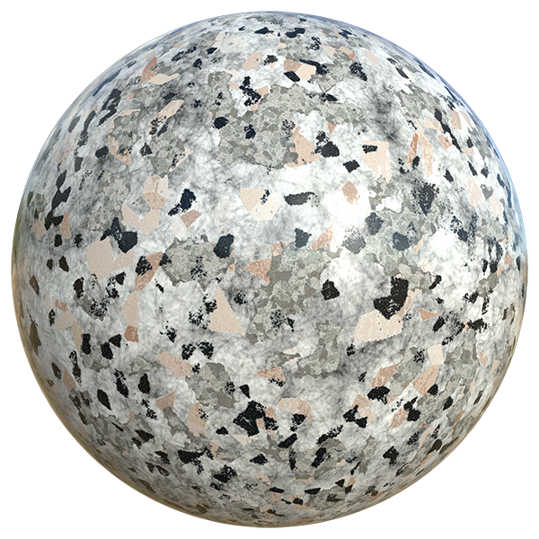 Grey and Pink Granite Marble Texture (Sphere)
