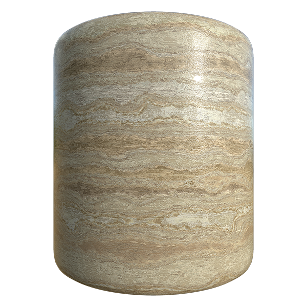Yellow and Brown Travertine Marble Texture (Cylinder)