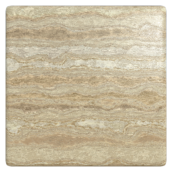 Yellow and Brown Travertine Marble Texture (Plane)