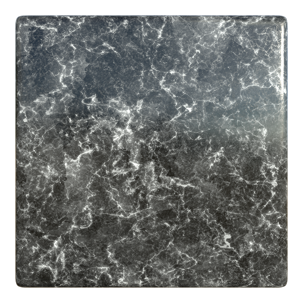 Glossy Black and White Marble Texture (Plane)