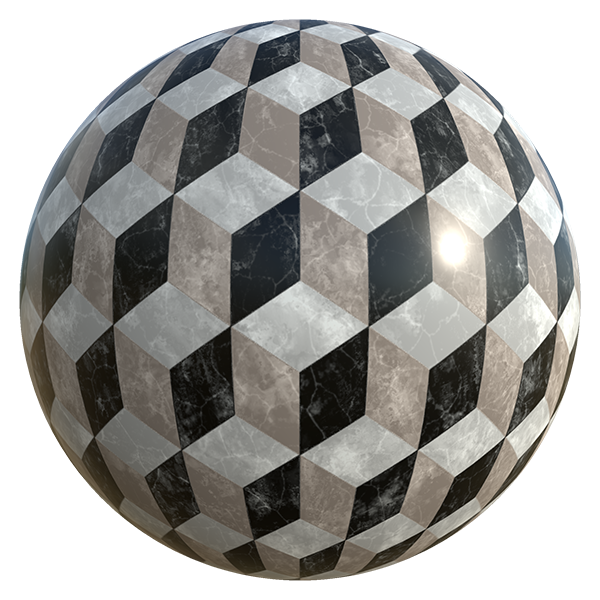 Marble Floor with Geometric Pattern (Sphere)