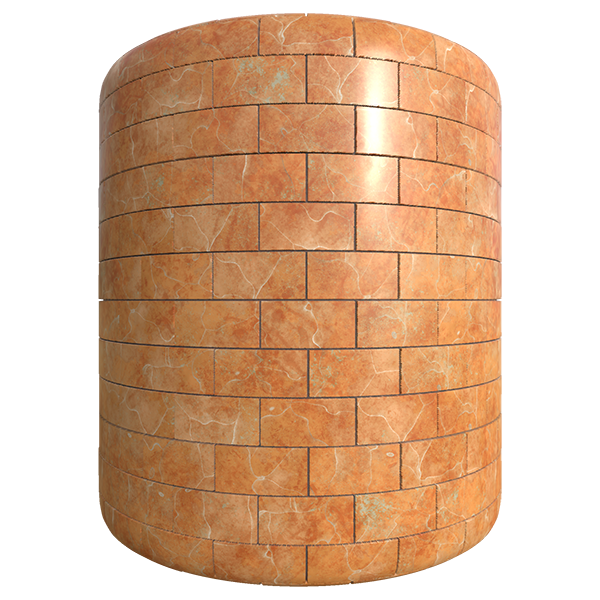 Orange Marble Tile Texture (Cylinder)