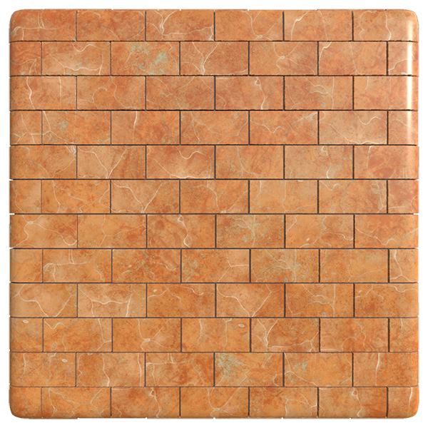 Orange Marble Tile Texture (Plane)