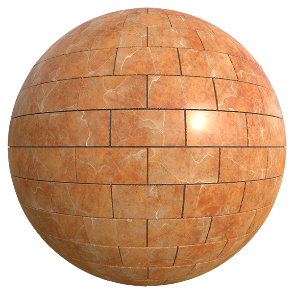 Orange Marble Tile Texture (Sphere)