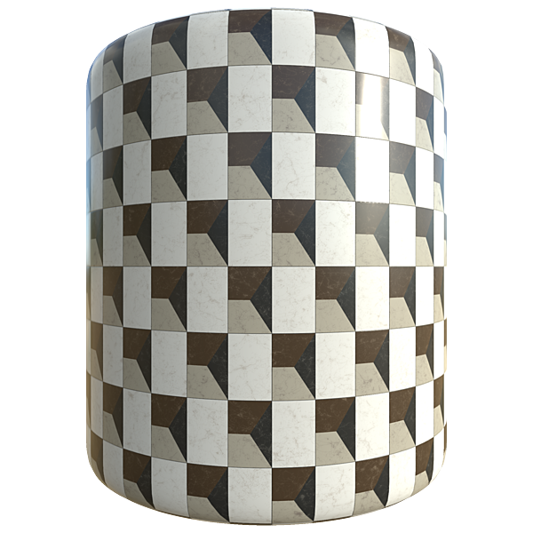 3D Illusion Marble Tiles (Cylinder)