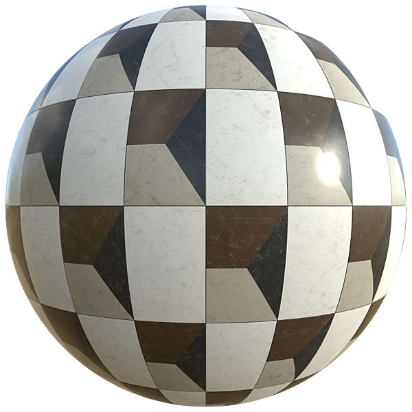 3D Illusion Marble Tiles (Sphere)