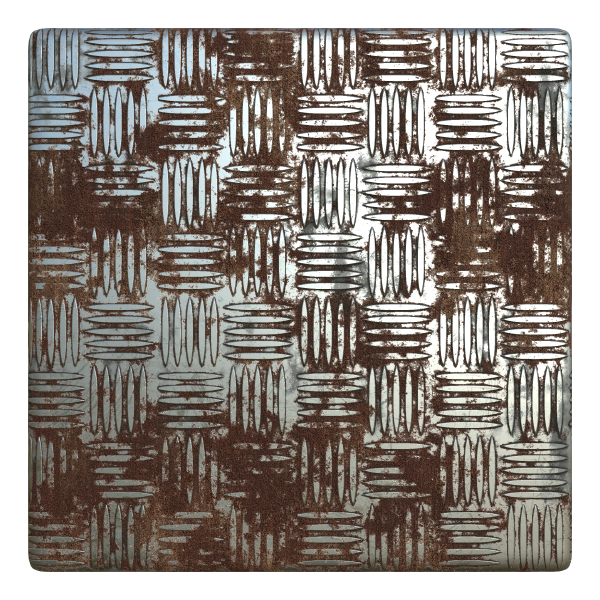 Rusty Metal Treadplate Texture with Classic Pattern (Plane)