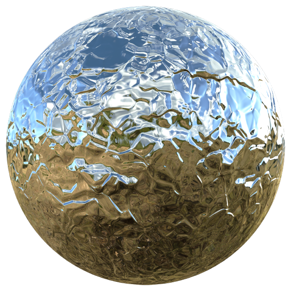 Crumpled or Wrinkled Aluminum Foil Texture (Sphere)
