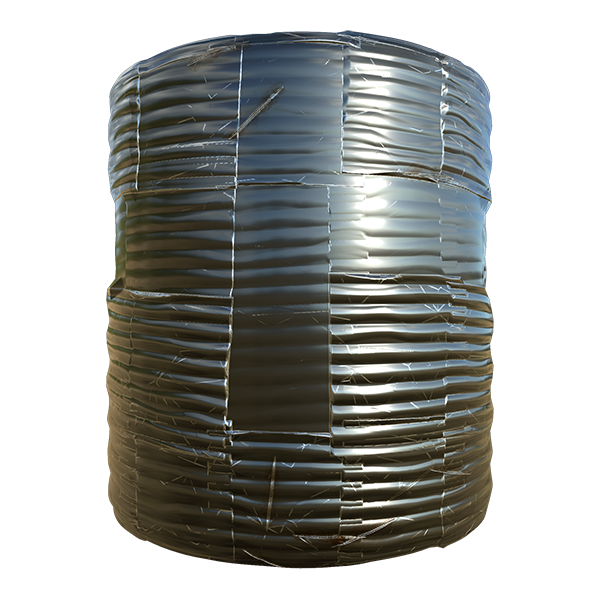 Corrugated Metal Sheets with Cuts and Scratches (Cylinder)