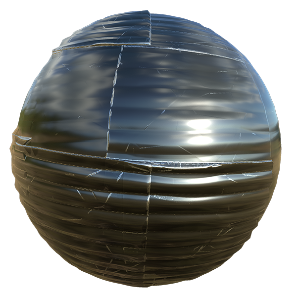 Corrugated Metal Sheets with Cuts and Scratches (Sphere)