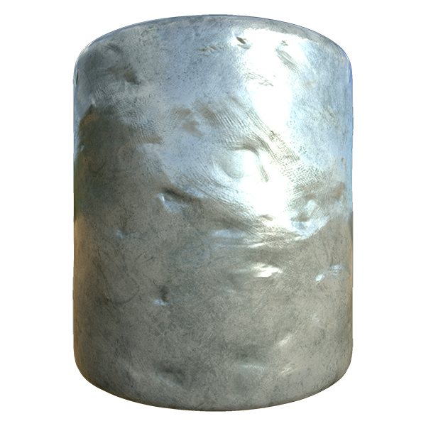 Hammered and Oxidized Metal Plate Texture (Cylinder)