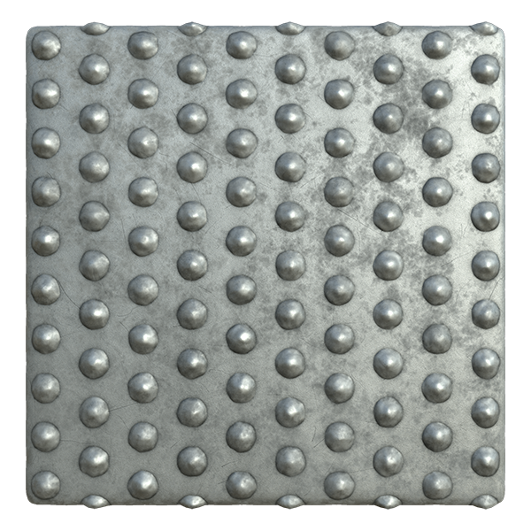 Oxidized Metal Plate Texture with Round Cap Nails (Plane)