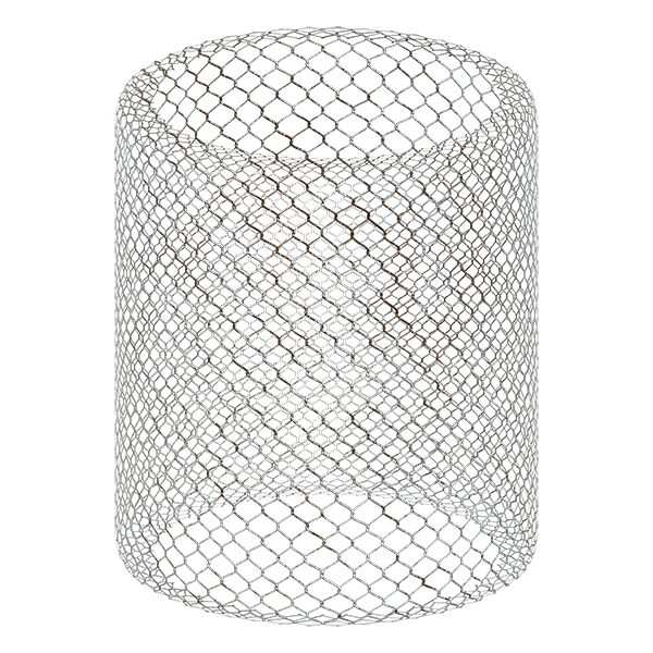 Chain-link Iron Wire Fence Texture Woven in Diamond Shape (Cylinder)