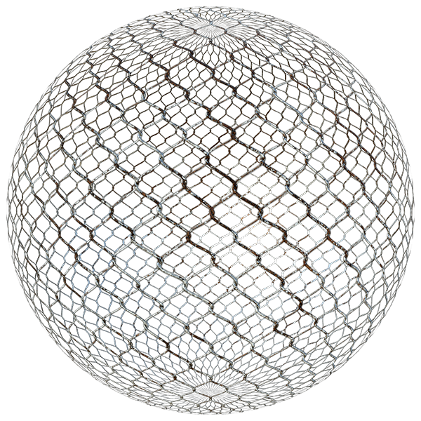 Chain-link Iron Wire Fence Texture Woven in Diamond Shape (Sphere)