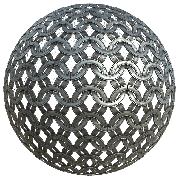 Oxidized Circular Flat Iron Chainmail (Sphere)
