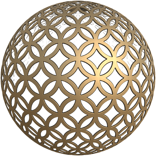 Perforated Overlapping Circle Brass Sheet (Sphere)