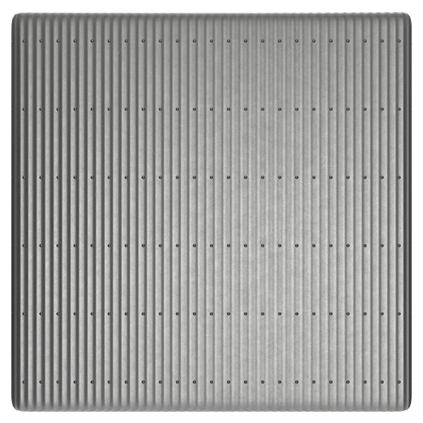Wavy Corrugated Metal Plate with Rivets (Plane)