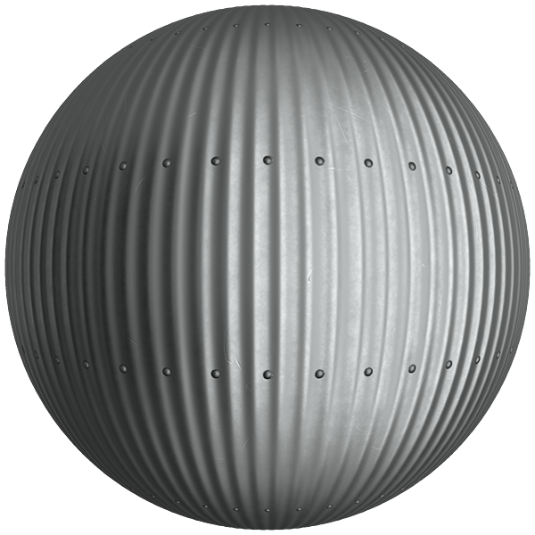 Wavy Corrugated Metal Plate with Rivets (Sphere)