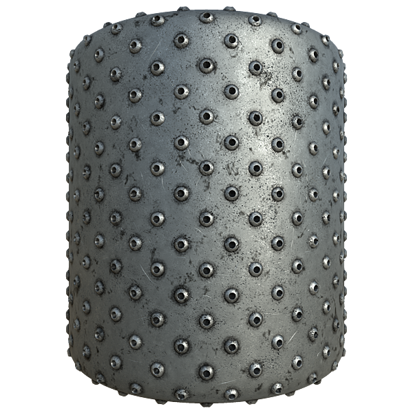 Metal Tread Plate with Round Studs (Cylinder)