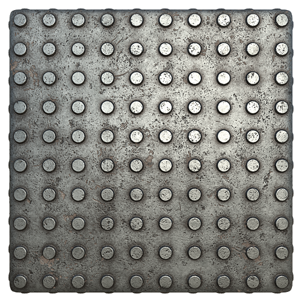 Worn Metal Tread Plate with Round Studs (Plane)