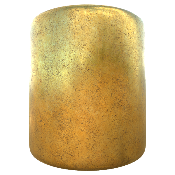 Worn Yellow Brass Metal Texture (Cylinder)