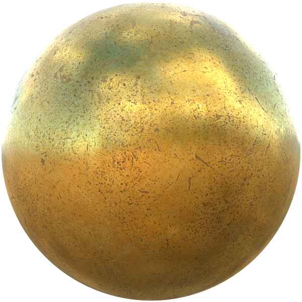Worn Yellow Brass Metal Texture (Sphere)
