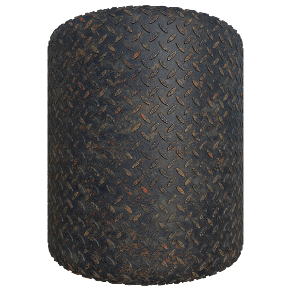 Rusted Tread Plate Metal Texture (Cylinder)