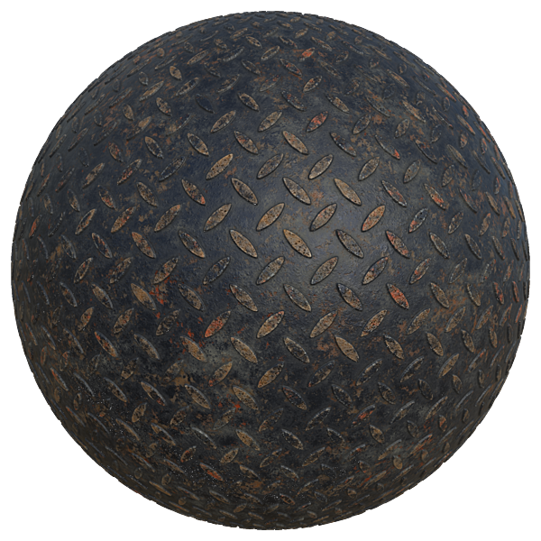 Rusted Tread Plate Metal Texture (Sphere)