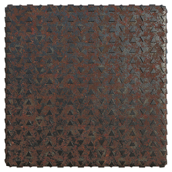 Rusty Drain Manhole Cover with Triangular Studs (Plane)