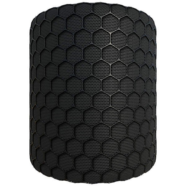Hexagonal Black Perforated Metal Grille Mesh (Cylinder)