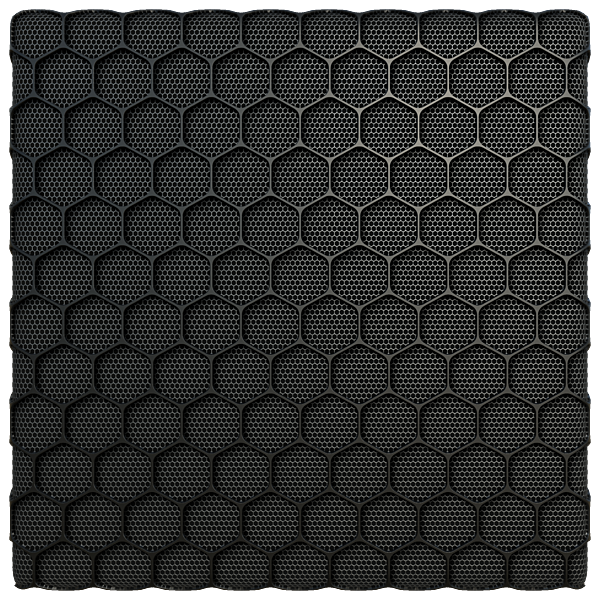 Hexagonal Black Perforated Metal Grille Mesh (Plane)