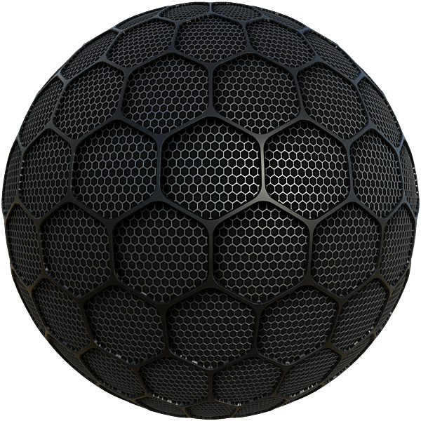 Hexagonal Black Perforated Metal Grille Mesh (Sphere)