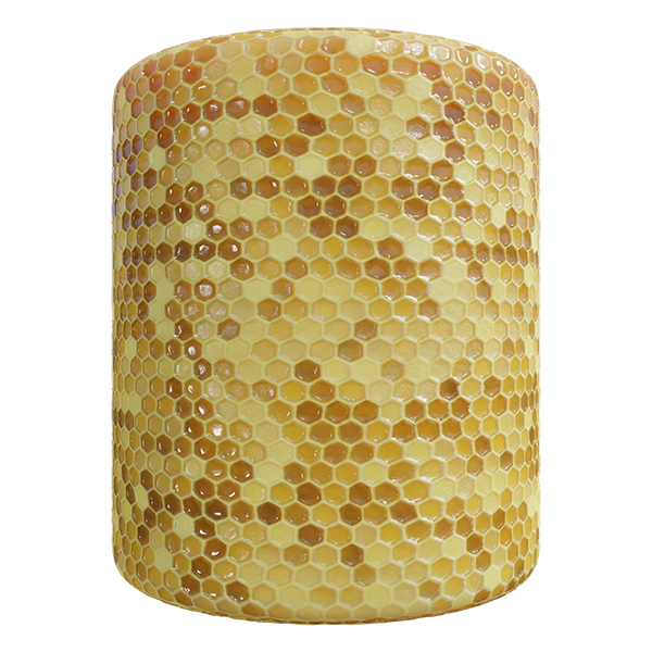 Honeycomb Texture Filled with Juicy Honey and Pollen (Cylinder)