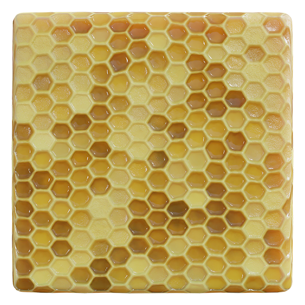 Honeycomb Texture Filled with Juicy Honey and Pollen (Plane)
