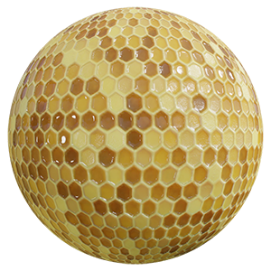 Honeycomb Texture Filled with Juicy Honey and Pollen