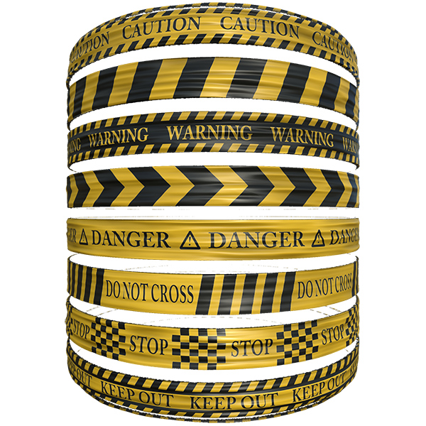 Plastic Caution Tape Texture (Cylinder)