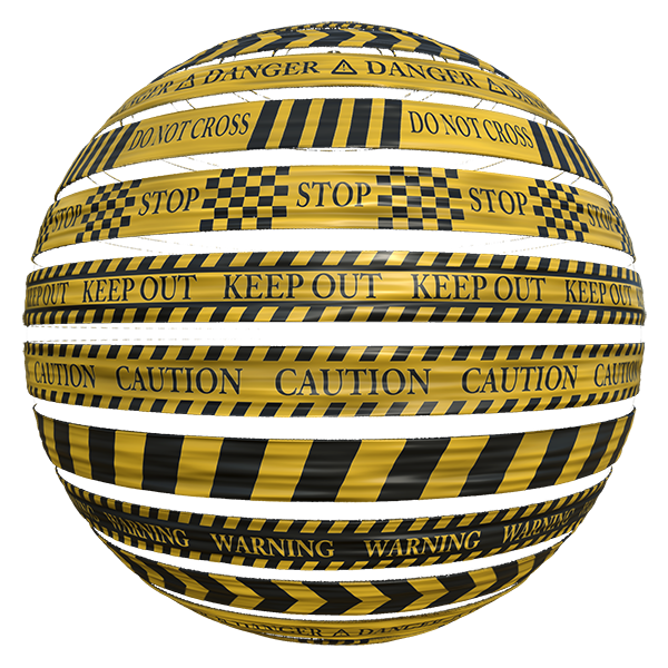 Plastic Caution Tape Texture (Sphere)