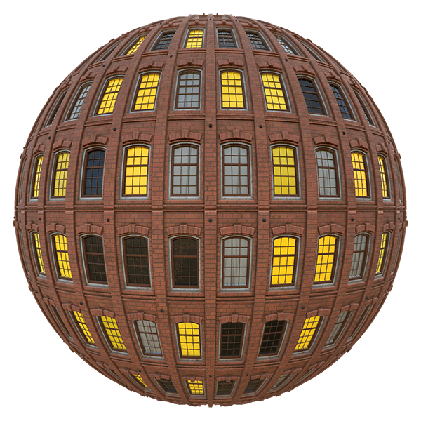 Retro Office Building Facade Night Mode (Sphere)