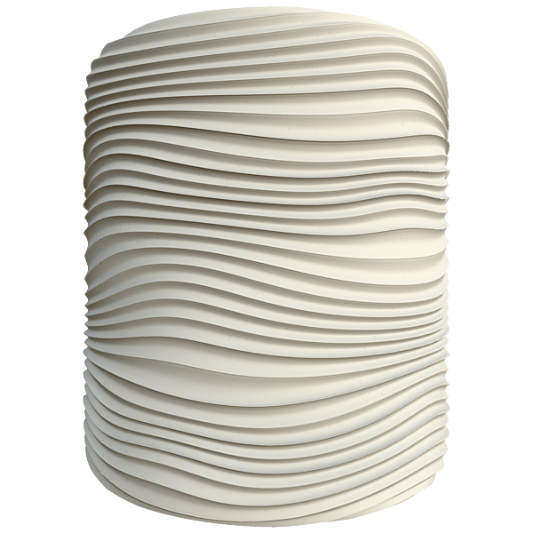 White Wavy Wall Decor Texture (Cylinder)