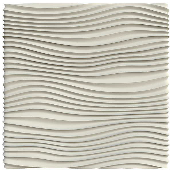 White Wavy Wall Decor Texture (Plane)
